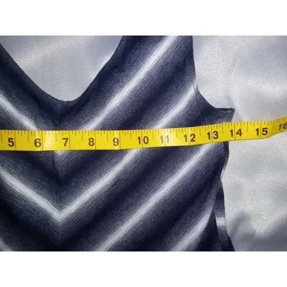 Anthropologie Puella Soft Striped Blue White Caftan Maxi Dress Size Medium - Picture 8 of 11